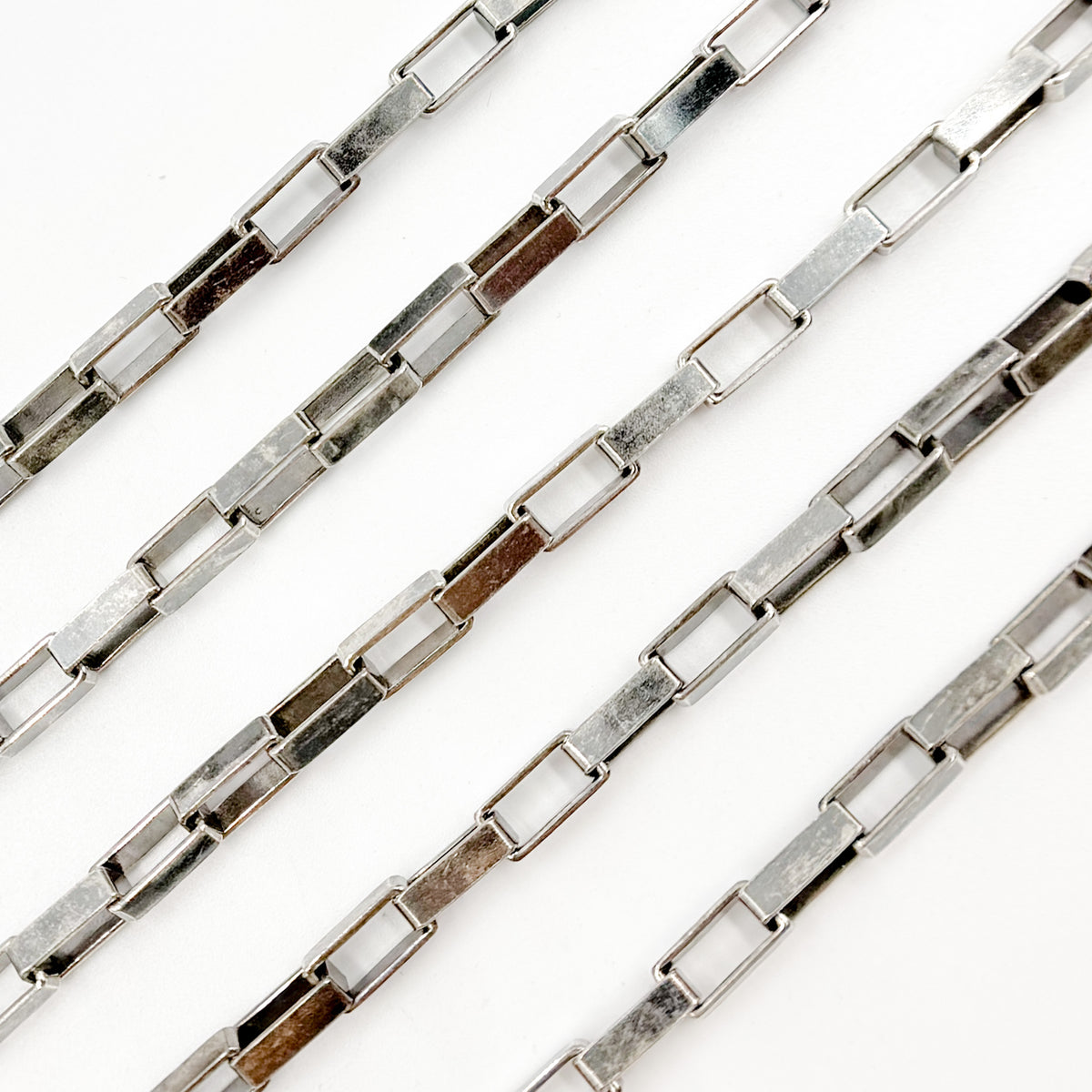 Oxidized Sterling Silver Box Link Chain