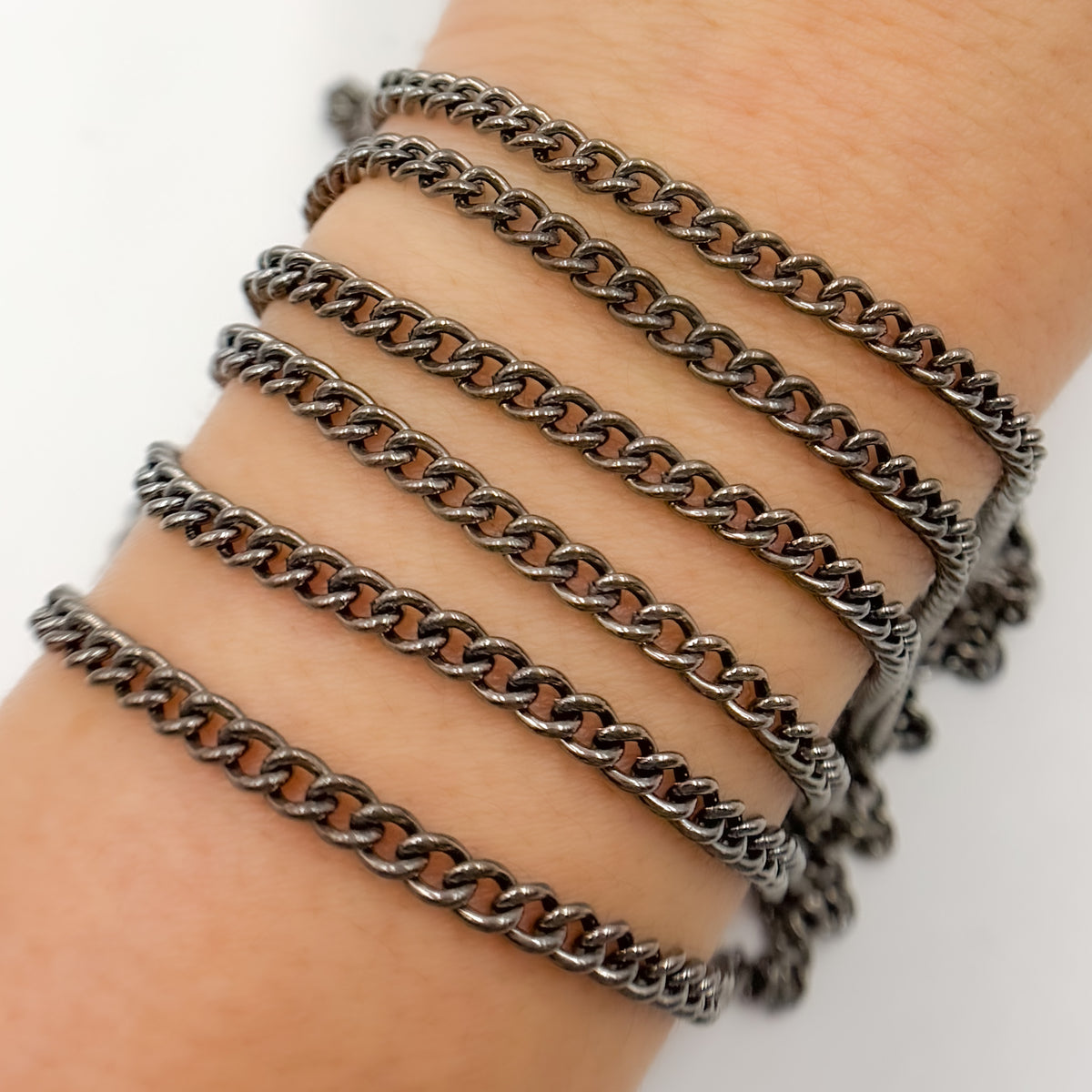 Oxidized Sterling Silver Curb Chain