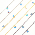 Load image into Gallery viewer, Created Blue Opal Round Shape Dangle Chain. CBO4
