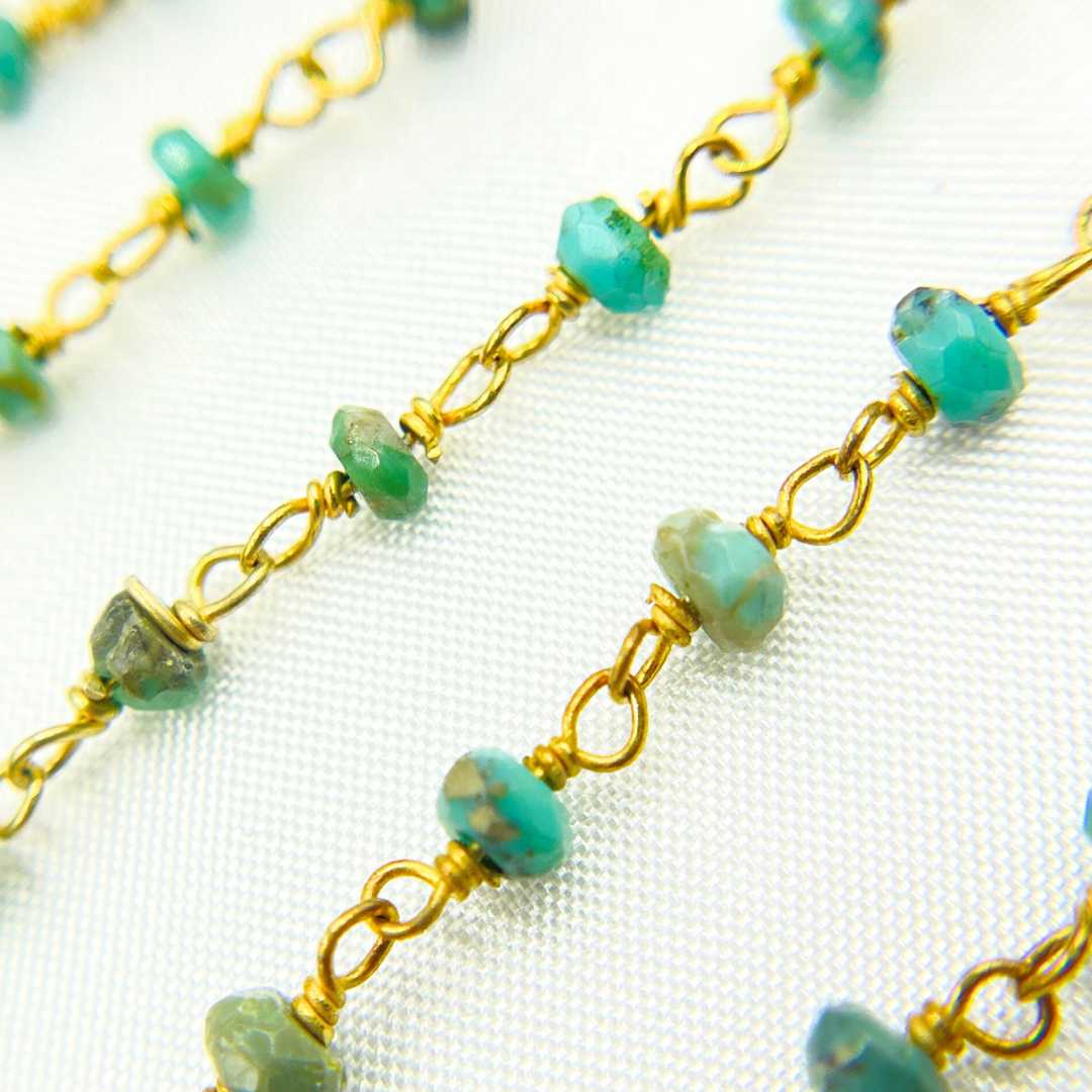 Dyed Emerald Wire Wrap Chain