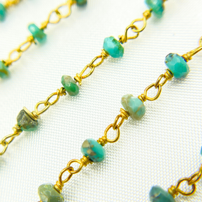 Dyed Emerald Wire Wrap Chain