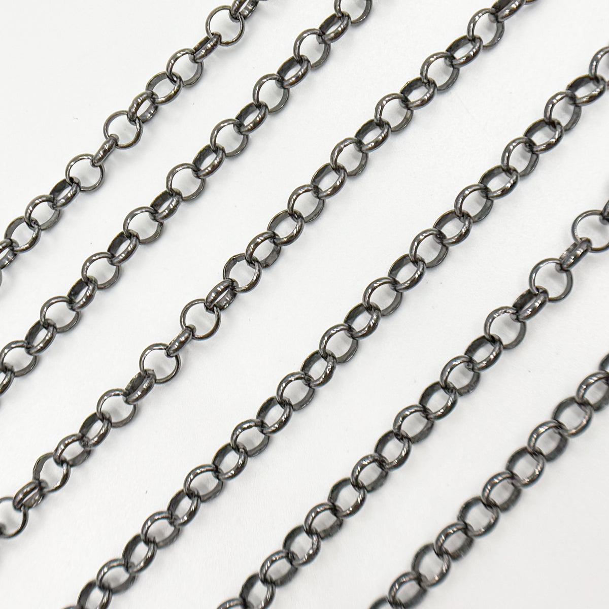 Black Rhodium Sterling Silver Rolo Chain
