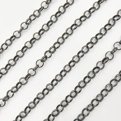 Black Rhodium Sterling Silver Rolo Chain