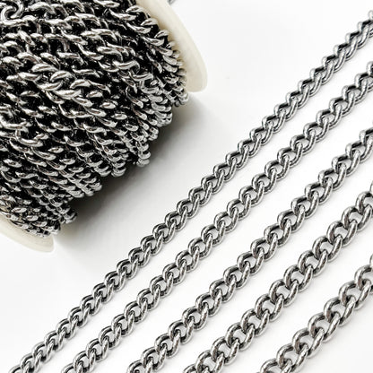 Oxidized Sterling Silver Curb Chain
