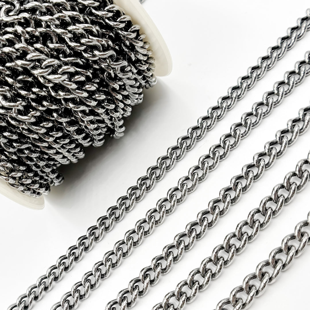 Y5OX. Oxidized Sterling Silver Curb Chain