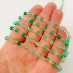 Load image into Gallery viewer, GRE11. Green Onyx Sterling Silver Wire Chain
