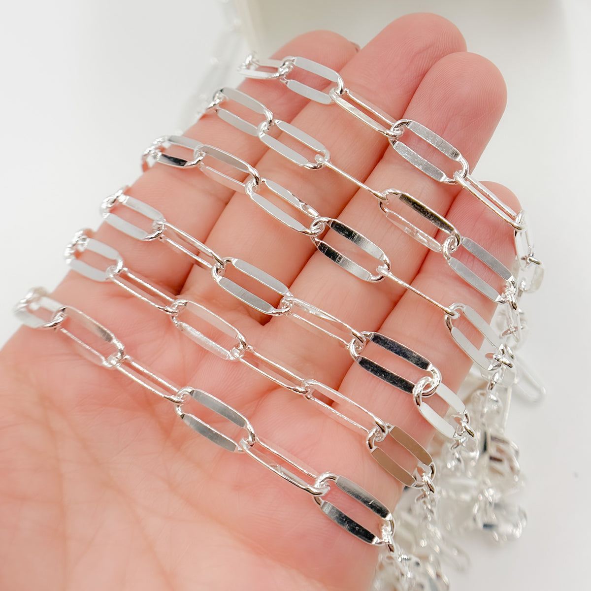 Sterling Silver Flat Paperclip Chain