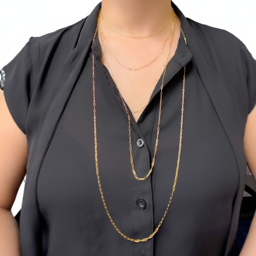 1606GFNecklace. 14K Gold-Filled Smooth Paperclip Finished Necklace