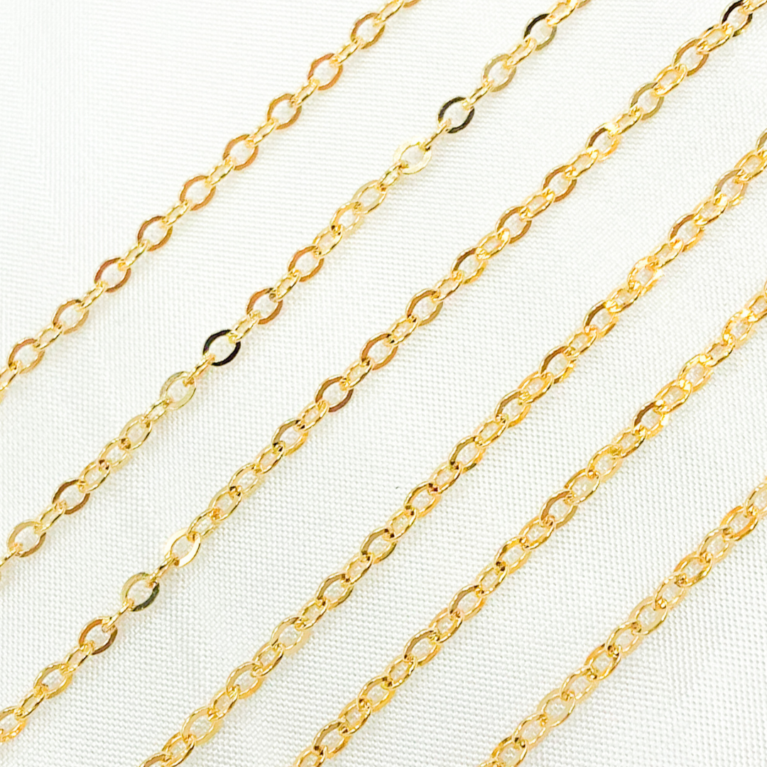 14k Gold Filled Flat Round Link Chain