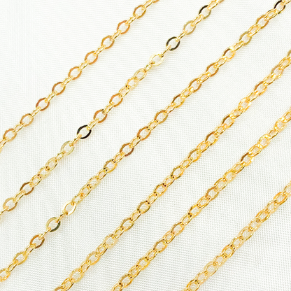 14k Gold Filled Flat Round Link Chain