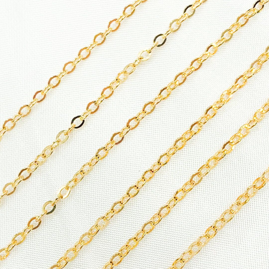 14k Gold Filled Flat Round Link Chain. 1813FGF