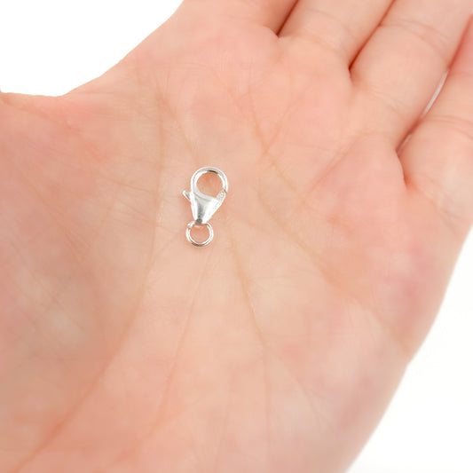 8MM White Sterling Silver Trigger Clasp