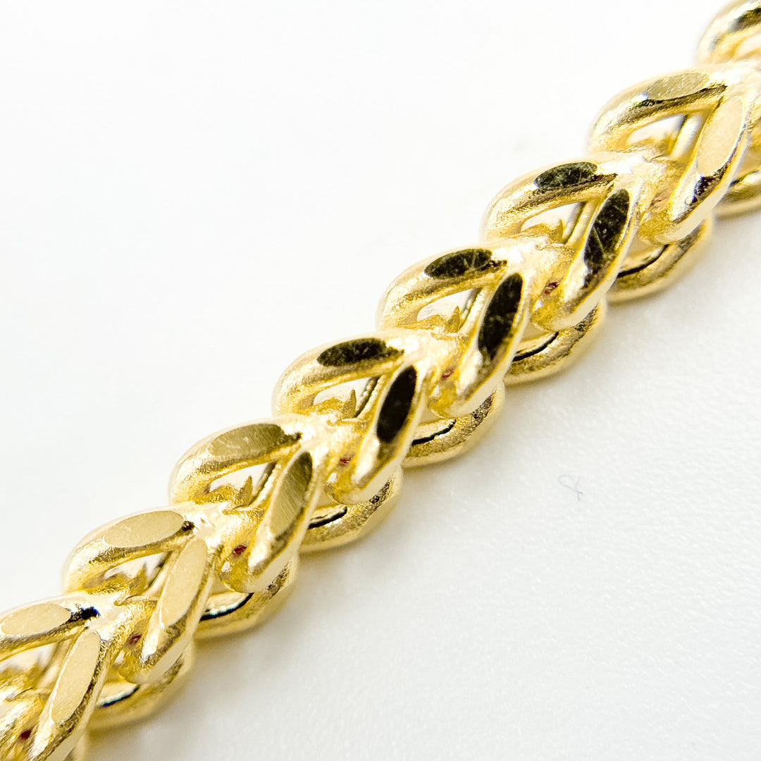 100HVI2004000. 14K Solid Yellow Gold Franco Hollow Chain Necklace