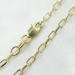 Load image into Gallery viewer, 040FLCL2T5 | 14K Solid Yellow Gold Diamond Cut Paperclip Necklace.
