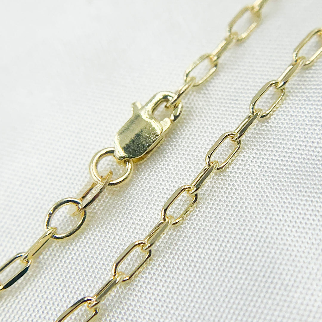 040FLCL2T5 | 14K Solid Yellow Gold Diamond Cut Paperclip Necklace.