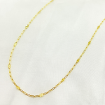 Load image into Gallery viewer, 035FV84. 14k Solid Gold Smooth Paperclip Diamond Cut Marina Link Chain
