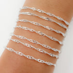 Load image into Gallery viewer, Sterling Silver Singapore Link Chain
