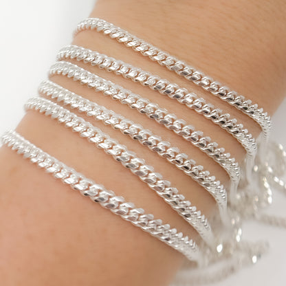Sterling Silver Flat Curb Chain
