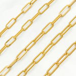 Load image into Gallery viewer, V13GPM. Gold Plated Matt 925 Sterling Silver Flat Paperclip Chain