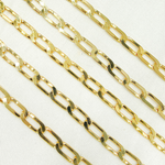 Load image into Gallery viewer, Gold Plated 925 Sterling Silver Ultra Flat Paperclip Link Chain. Z61GP
