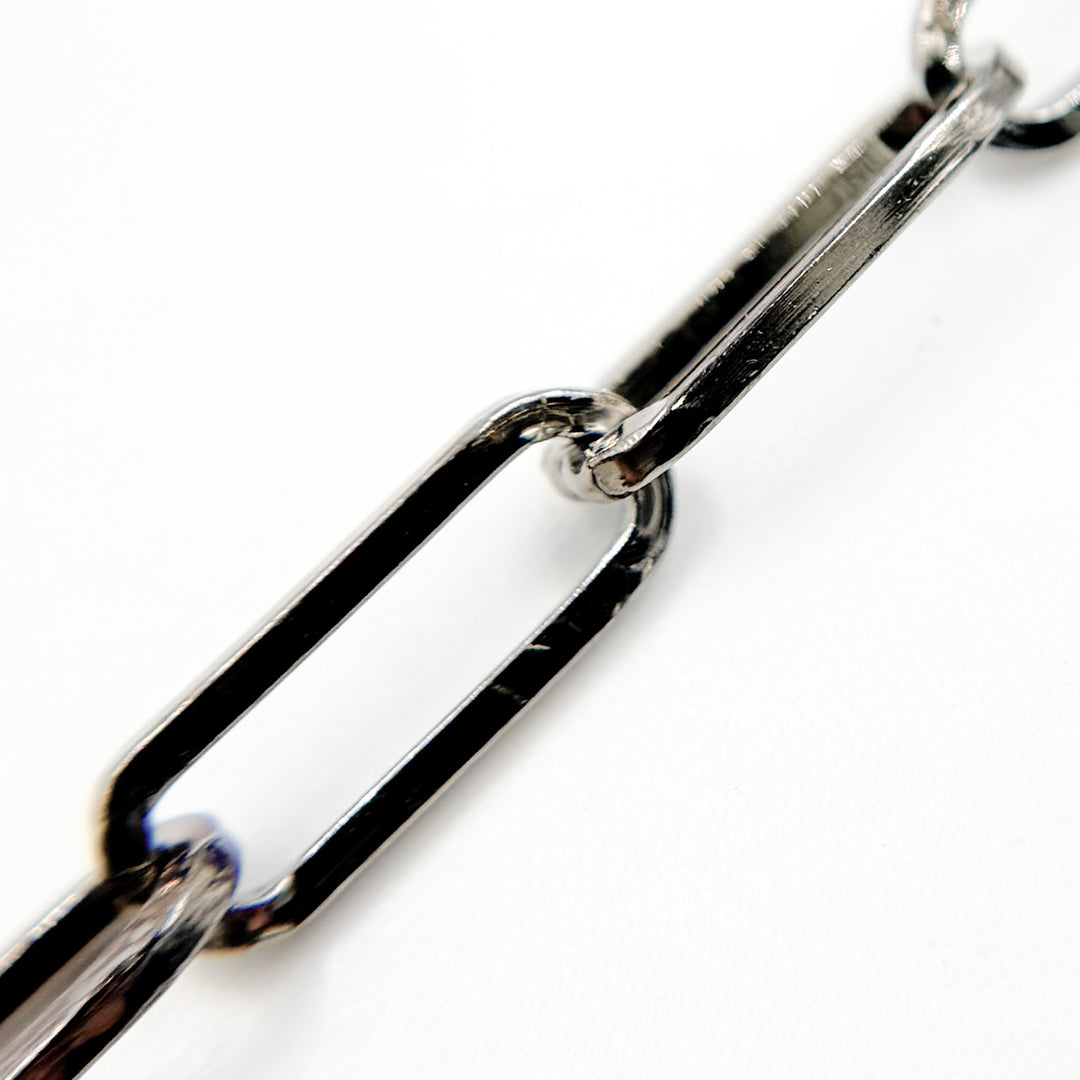 V11BR. Oxidized Sterling Silver Paperclip Chain
