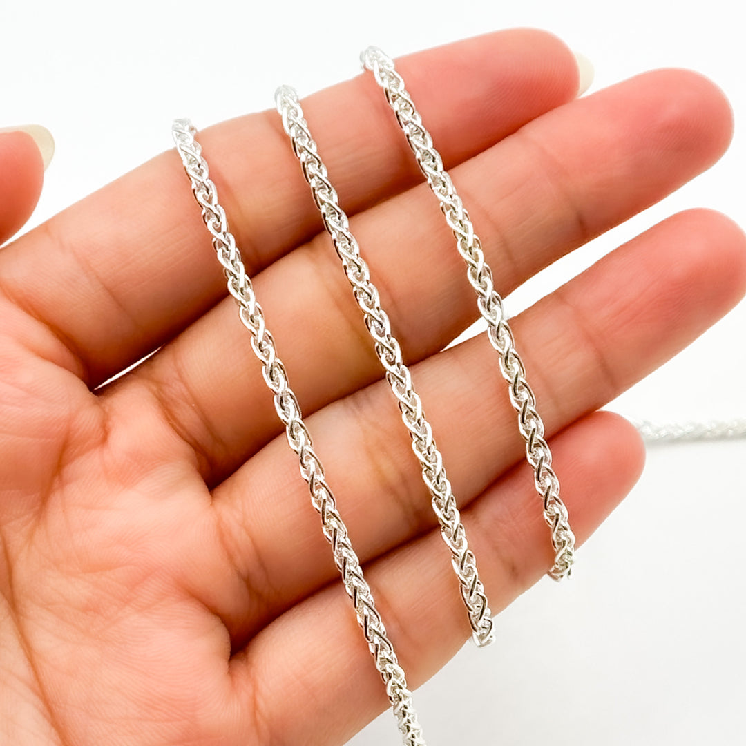 925 Sterling Silver Wheat Chain
