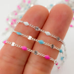 Load image into Gallery viewer, Sterling Silver Enamel Marina Link Chains
