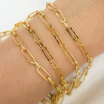 Load image into Gallery viewer, V149GP. Gold Plated 925 Sterling Silver Flat Paperclip Link Chain