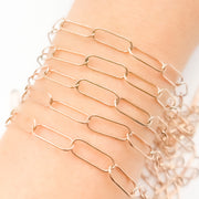 Rose Gold Plated Smooth Paperclip Chain