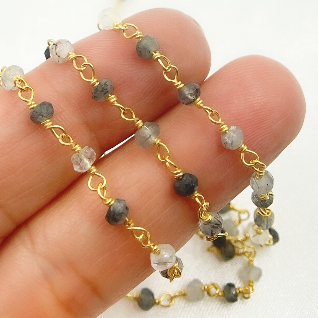 Black Rutile Wire Chain. BRU7