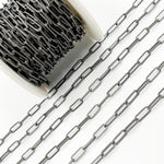 Load image into Gallery viewer, Black Rhodium Sterling Silver Matte Paperclip Chain
