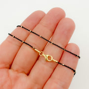 Sterling Silver Oxidized Satellite Chain with Gold Cubes