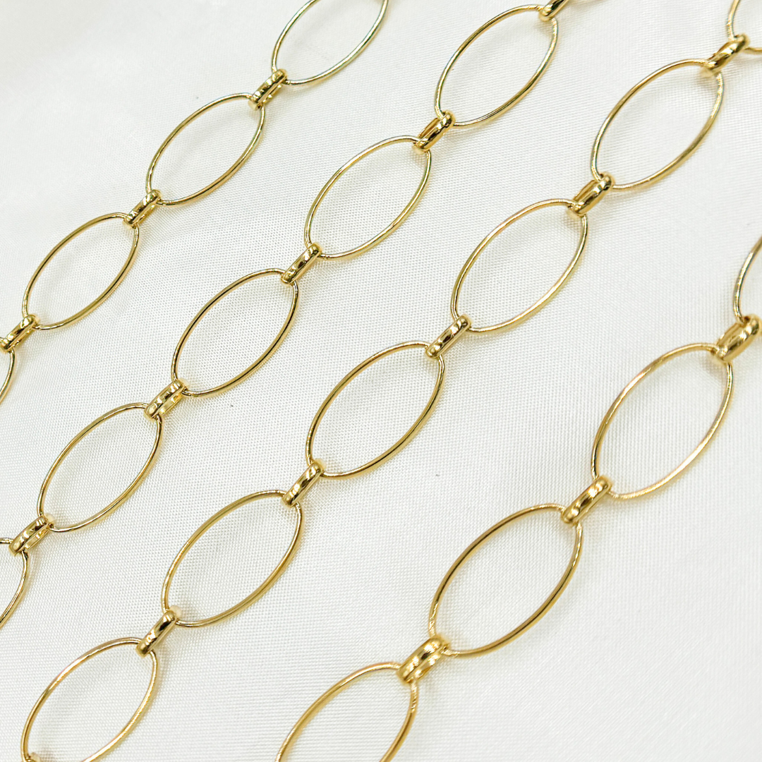 V153GP. Gold Plated 925 Sterling Silver Oval Link Chain