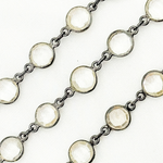 Load image into Gallery viewer, Crystal Round Shape Bezel Oxidized Wire Chain. CR1
