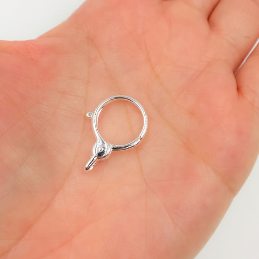 23MM White Sterling Silver Round Trigger Clasp