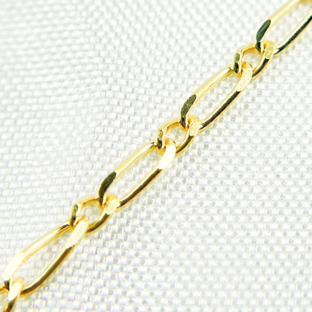 040GA1T2byFt. 14k Solid Yellow Gold Short & Long Link Chain by Foot