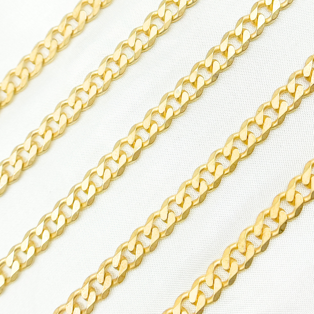 Gold Plated Sterling Silver Matte Curb Chain