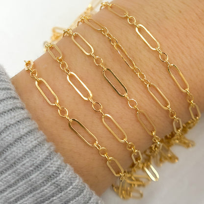 14K Gold-Filled Flat Long & Short Links Chain