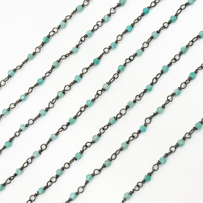Amazonite Gemstone Round Shape Wire Wrapped