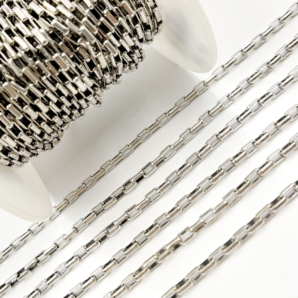 Oxidized Sterling Silver Smooth Box Chain