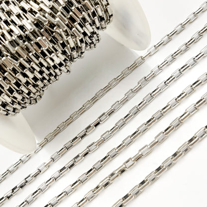 Oxidized Sterling Silver Smooth Box Chain