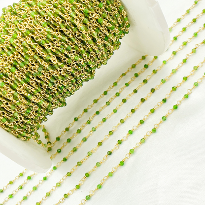 Chrome Diopside Wire Wrap Chain