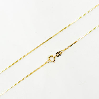058VED. 14K Solid Gold Link Box Chain
