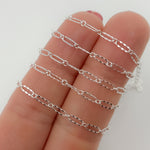 Load image into Gallery viewer, 161TDSS. 925 Sterling Silver Smooth Long and Short Dapped Link Chain