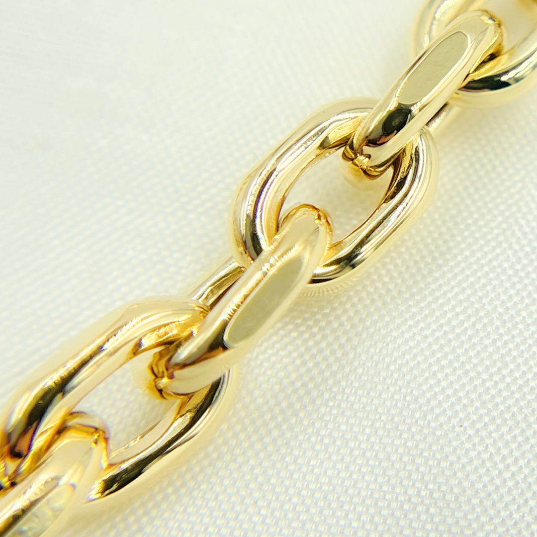 605003G. 14K Yellow Hollow Gold Smooth Oval Link Chain