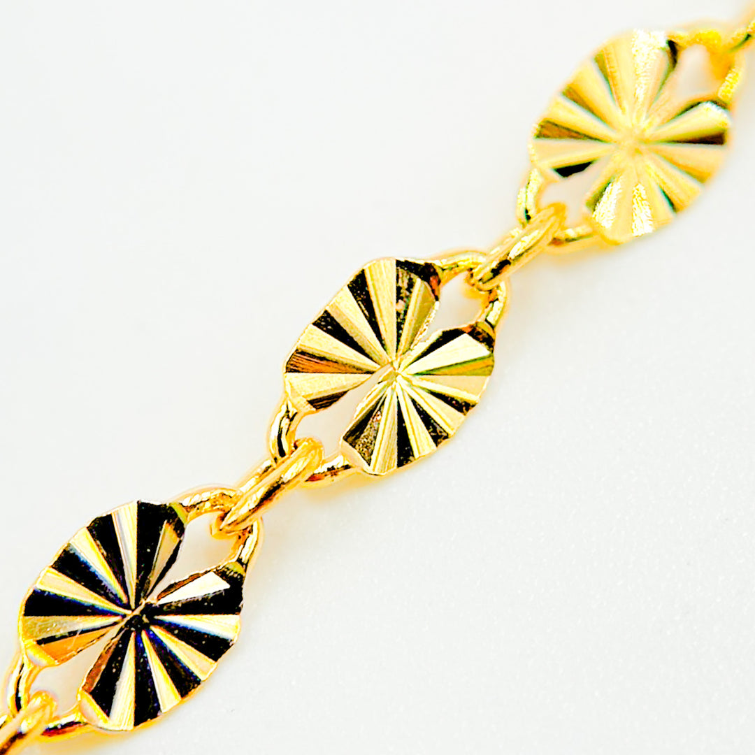 V301GF. 14k Gold Filled Diamond Cut Marina Link Chain