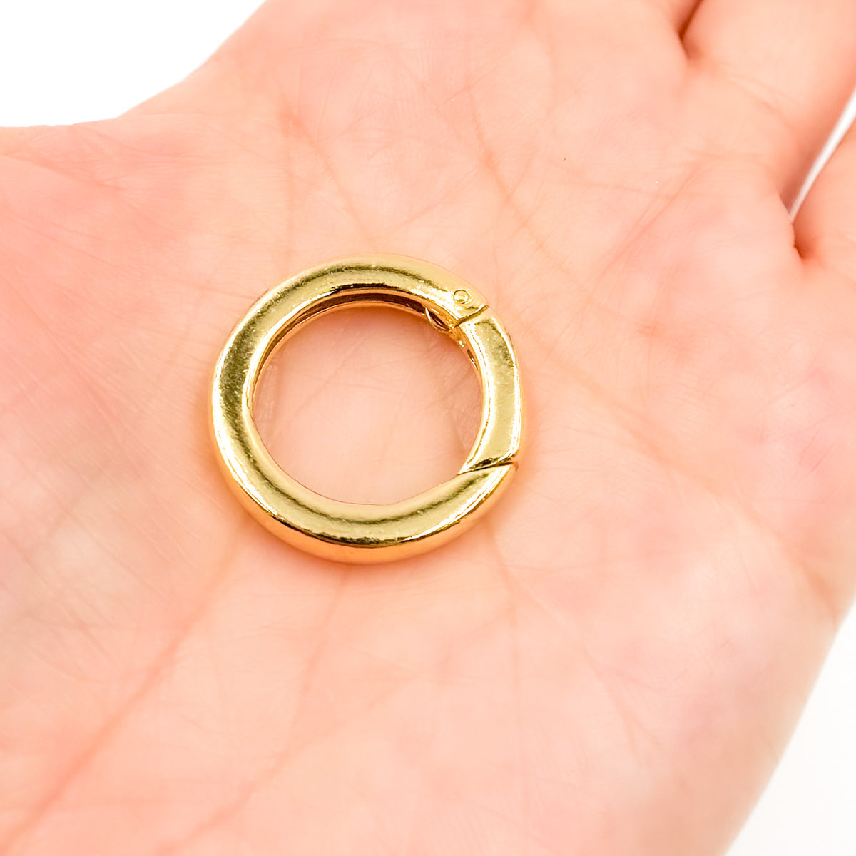 23MM Gold-plated Sterling Silver Round Clasp