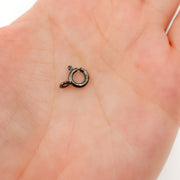 6MM Black Rhodium Sterling Silver Spring Ring Clasp