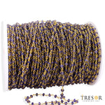 Load image into Gallery viewer, IOL1. Iolite Gold Plated 925 Sterling Silver Wire Chain
