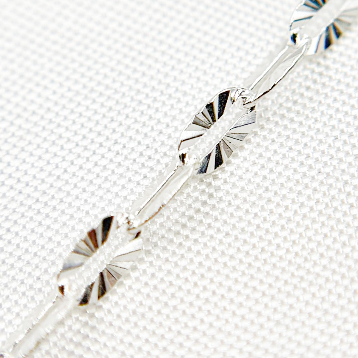 Sterling Silver Diamond Cut Paperclip Link Chain